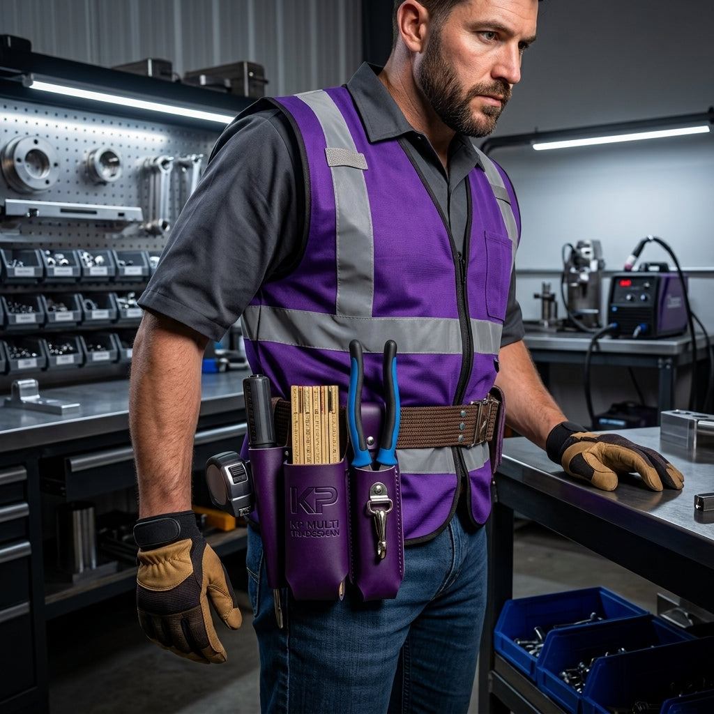 KP Multi Tradesman 3-Pocket Leather Tool Holder 